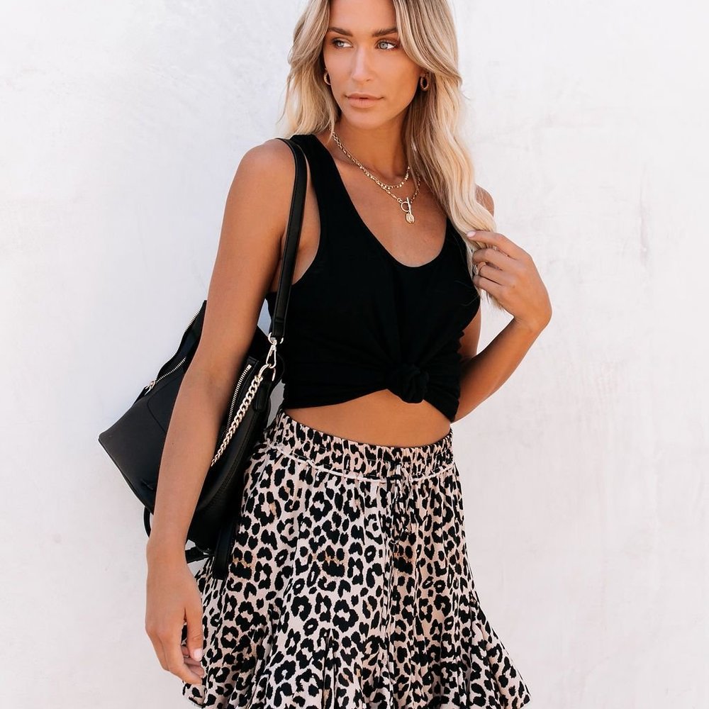 LAST ONE - LUTHER RUFFLE LEOPARD MINI SKIRT - Picture 10 of 11